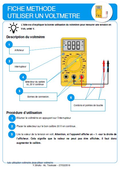 Mesurer une tension électrique 💡 - Utilisation du Voltmètre, Physique